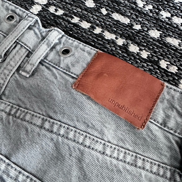 Anthropologie Unpublished NOEMI Light Gray Wide Leg Relaxed Jeans 29 - Picture 4 of 15